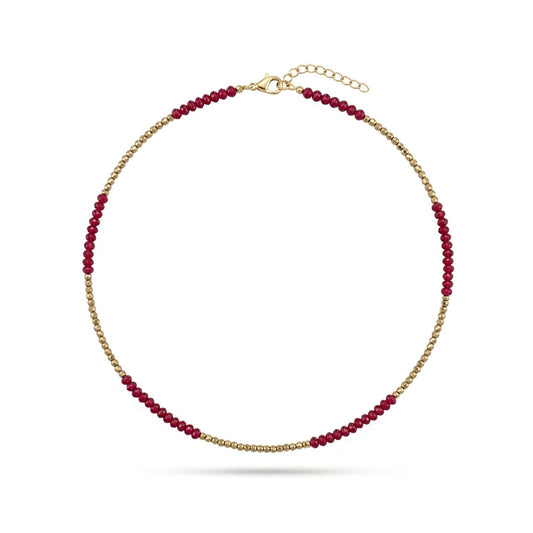 Alison Mariot Kallisti petite necklace in 18K gold vermeil with natural red jade