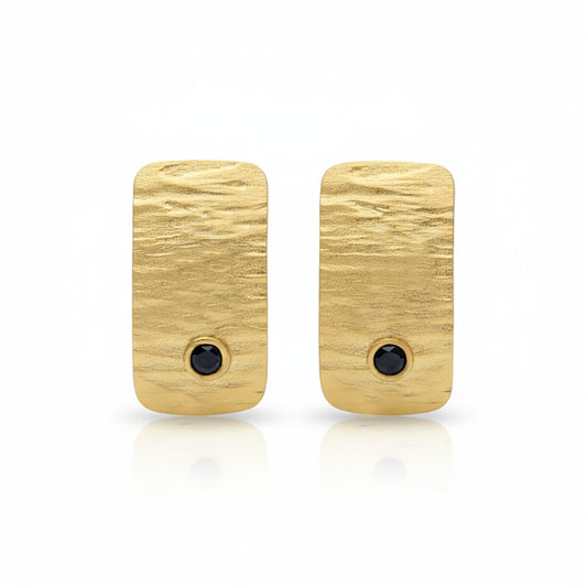 Alison Mariot Nemora earrings in 18K gold vermeil with green Swarovski crystals