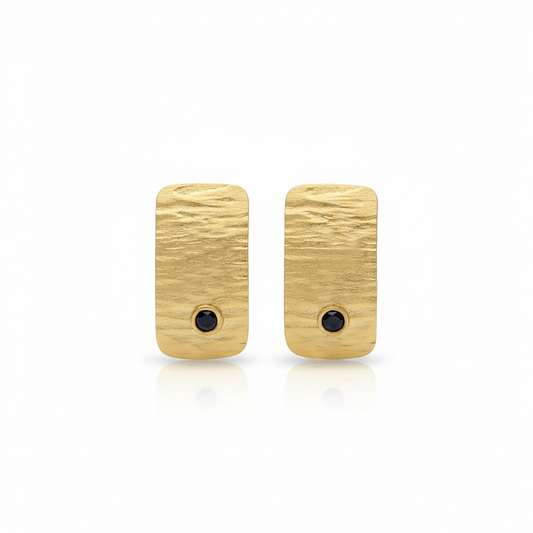 Alison Mariot Nemora earrings in 18K gold vermeil with green Swarovski crystals