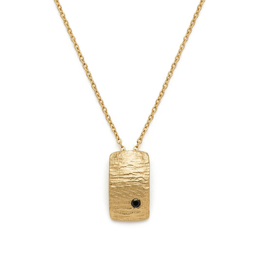Alison Mariot Nemora necklace in 18K gold vermeil with green Swarovski crystals