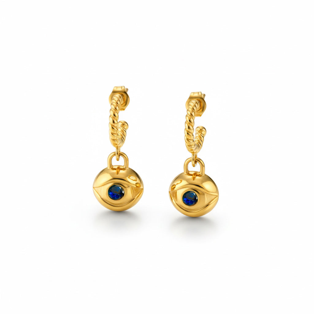 Blue Evil Eye Earrings