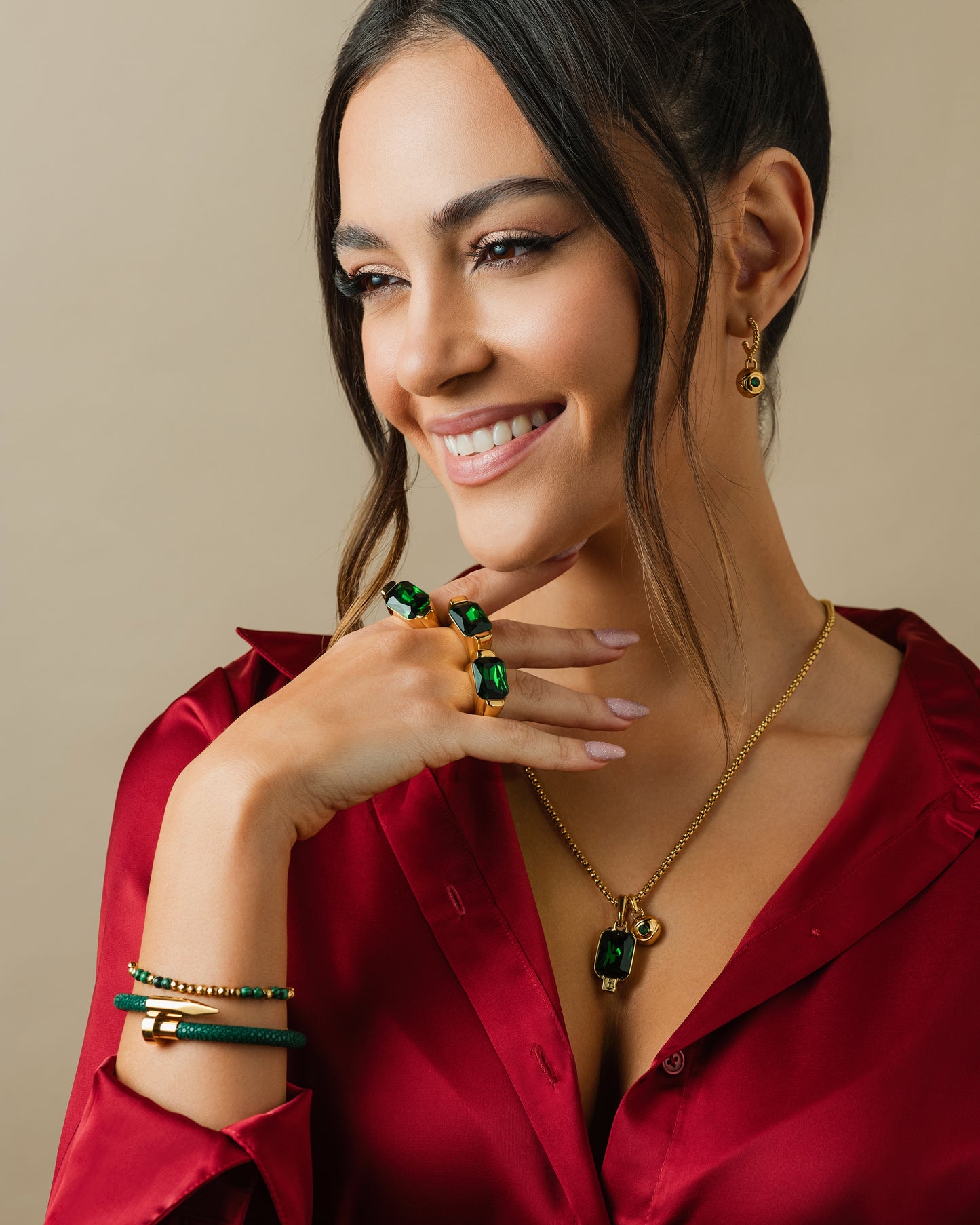 Elaine Set (Green Fluorite Stone)