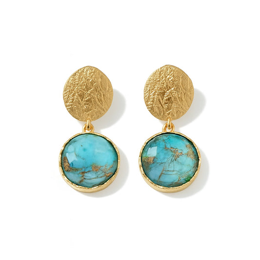 Alison Mariot Galani earrings in 18K gold vermeil with natural turquoise