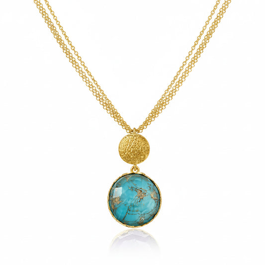 Alison Mariot Galani necklace in 18K gold vermeil with natural turquoise