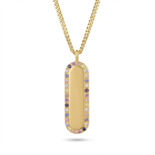 Alison Mariot engravable medallion necklace in 18K gold vermeil