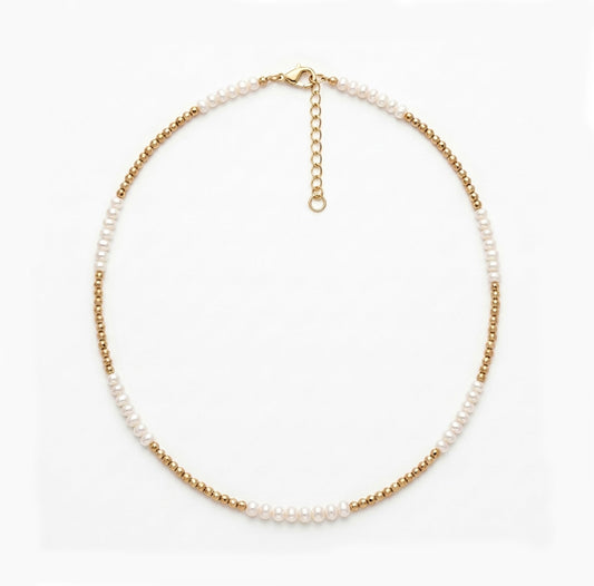 Alison Mariot Thaleli petite necklace in 18K gold vermeil with natural pearl