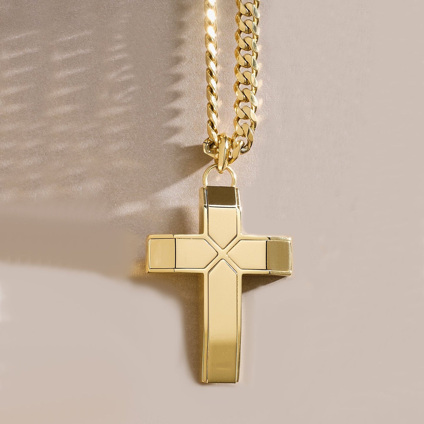 Gold Creed Cross Pendant