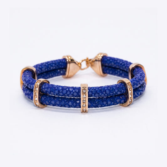 Alison Mariot Blue Quinate bracelet in genuine stingray leather