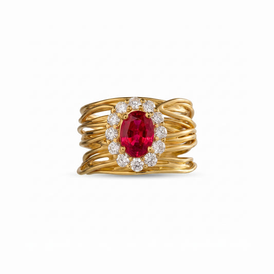 Alison Mariot Erosia ring in 18K gold vermeil with natural stone