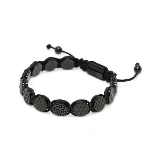 Alison Mariot braided rope bracelet in black with 316L steel detailing