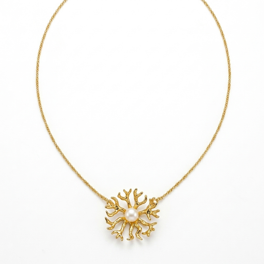 Alison Mariot Thalassia necklace in 18K gold vermeil with natural pearl