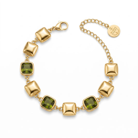 Alison Mariot VERDÉA bracelet in 18K gold vermeil with natural green tourmaline