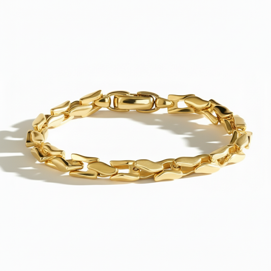 Alison Mariot link bracelet in 316L steel with 18K gold PVD