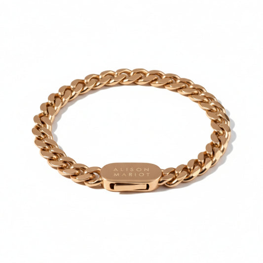 Alison Mariot LuxeLink bracelet in 316L steel with 18K rose gold PVD