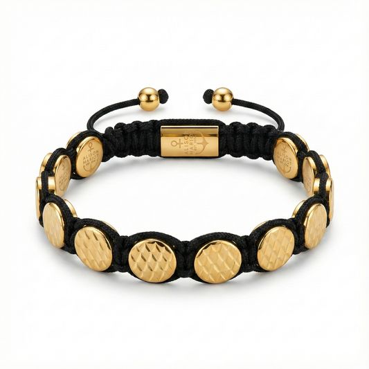 Alison Mariot braided rope bracelet with 18K gold PVD in 316L steel