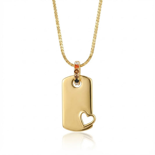 Alison Mariot engravable petite necklace in 18K gold vermeil with Swarovski crystals