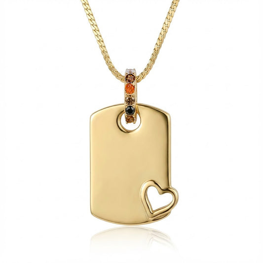 Alison Mariot engravable Memory necklace in 18K gold vermeil with Swarovski crystals