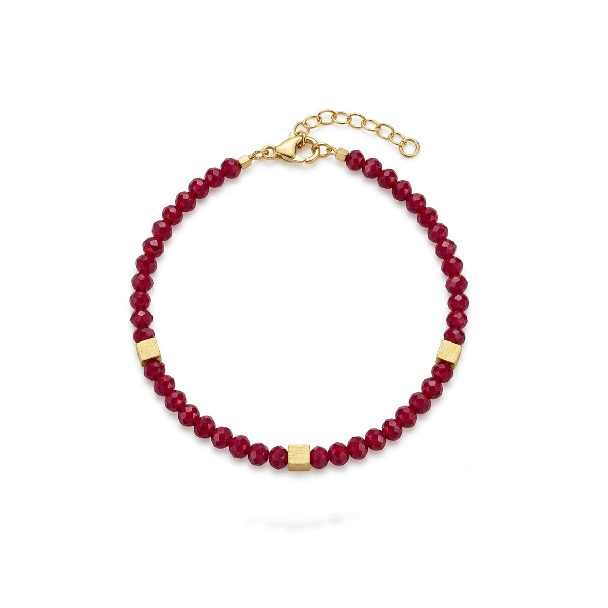 Alison Mariot Kallisti bracelet in 18K gold vermeil with natural red jade