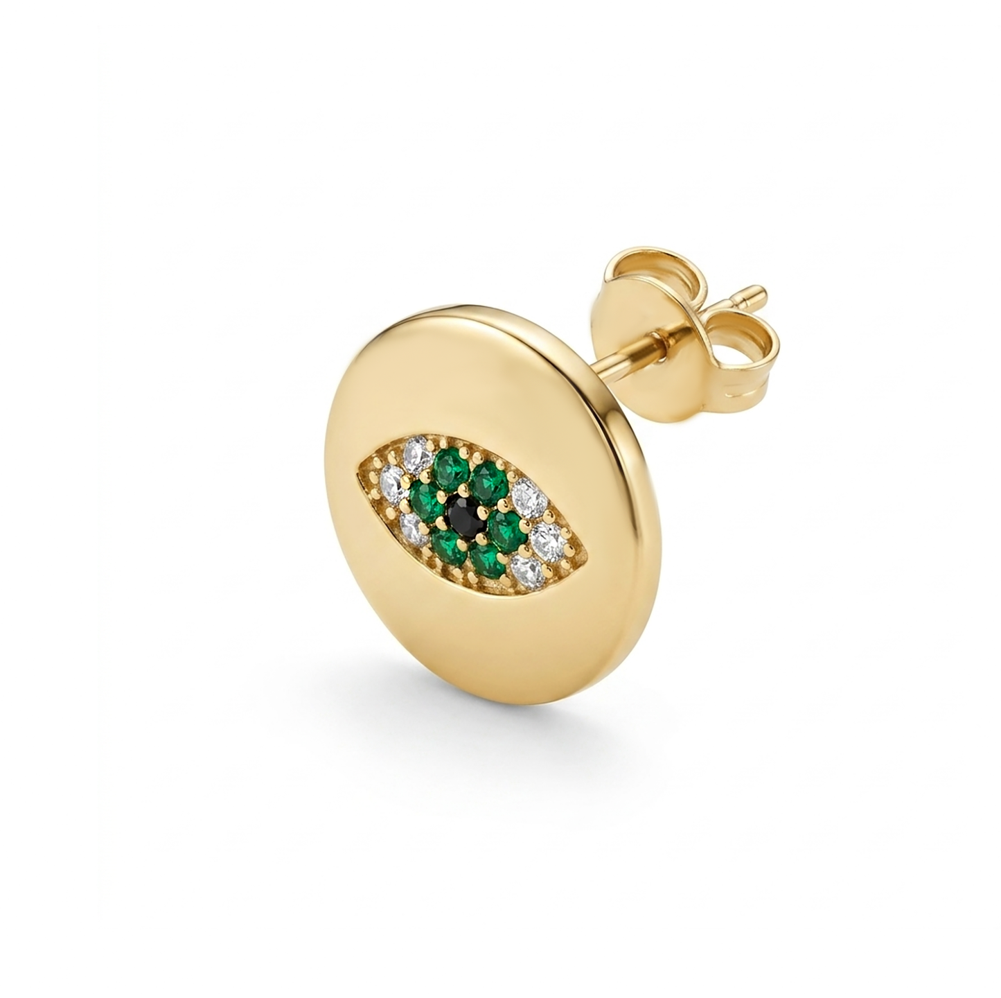 Emerald Evil Eye Earrings