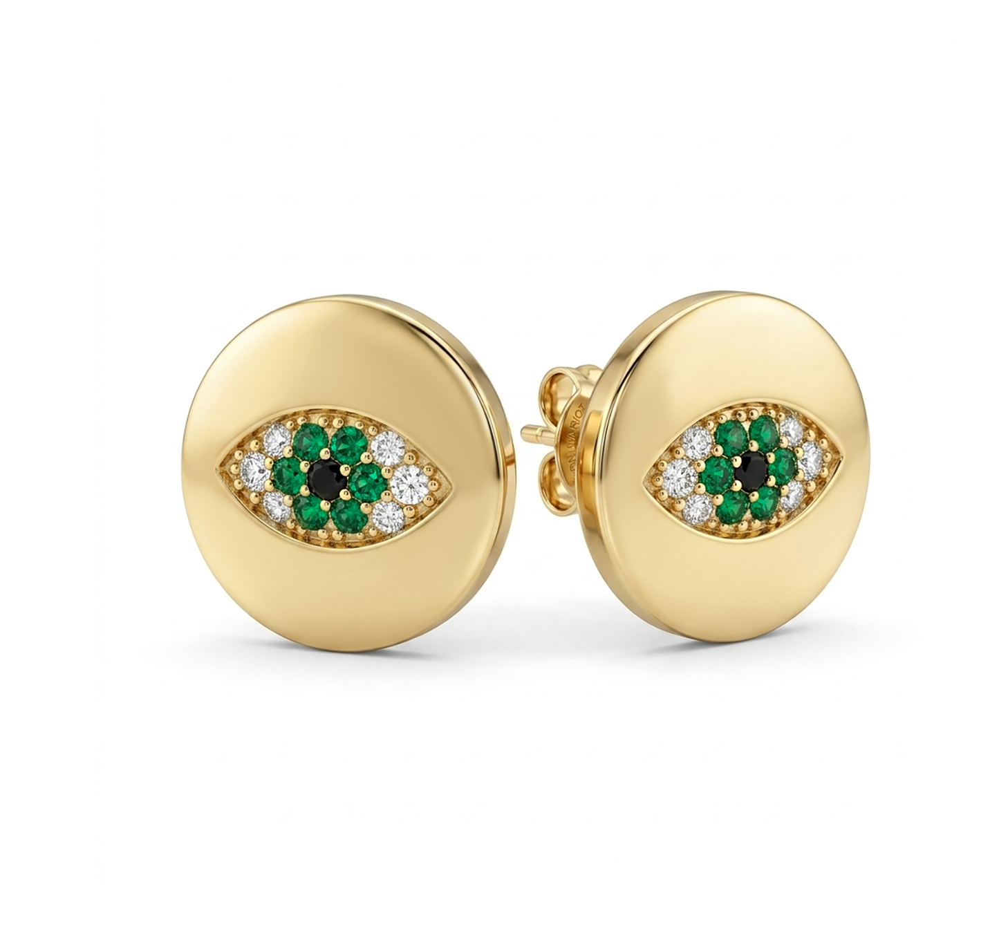 Emerald Evil Eye Earrings