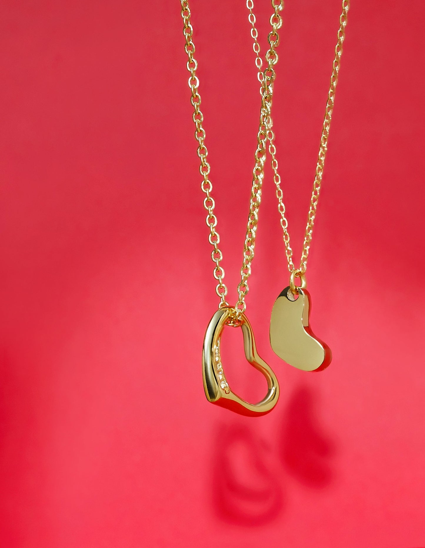 Love Open Heart Necklace Set