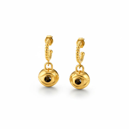 Black Evil Eye Earrings