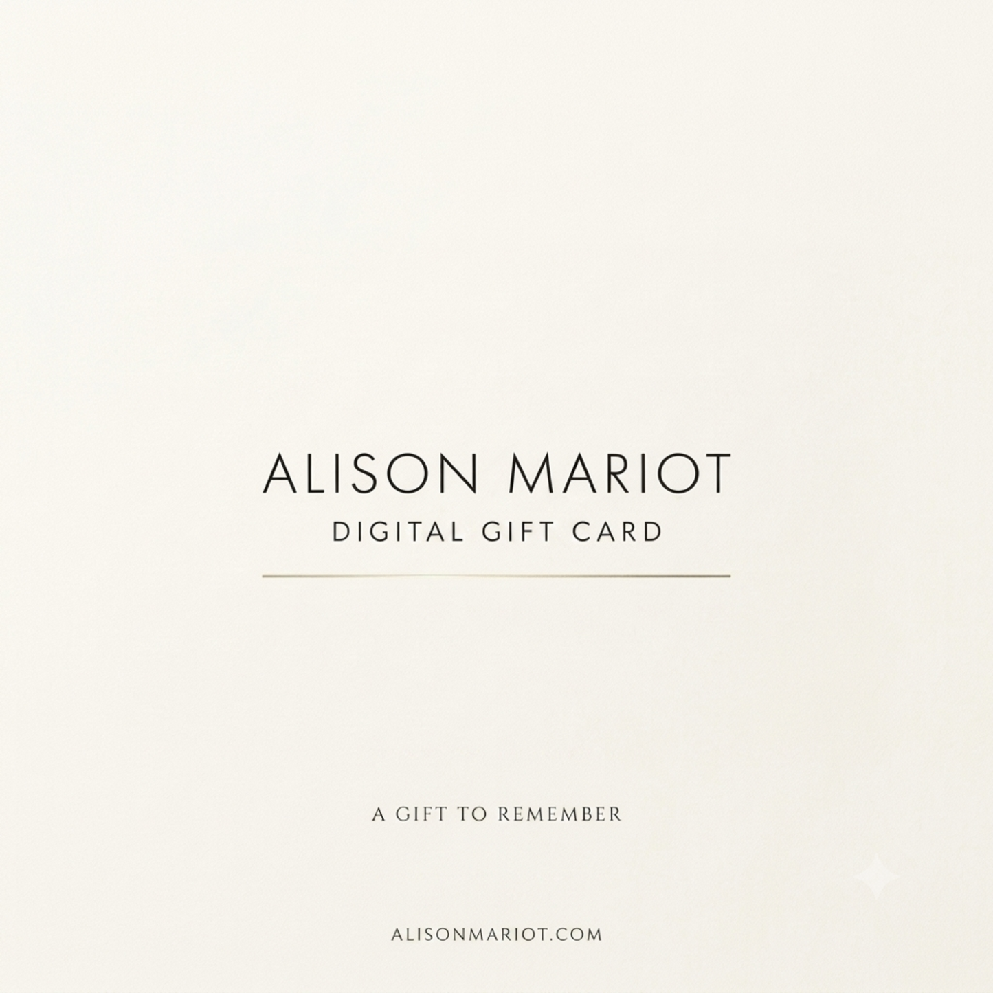 Alison Mariot digital gift card