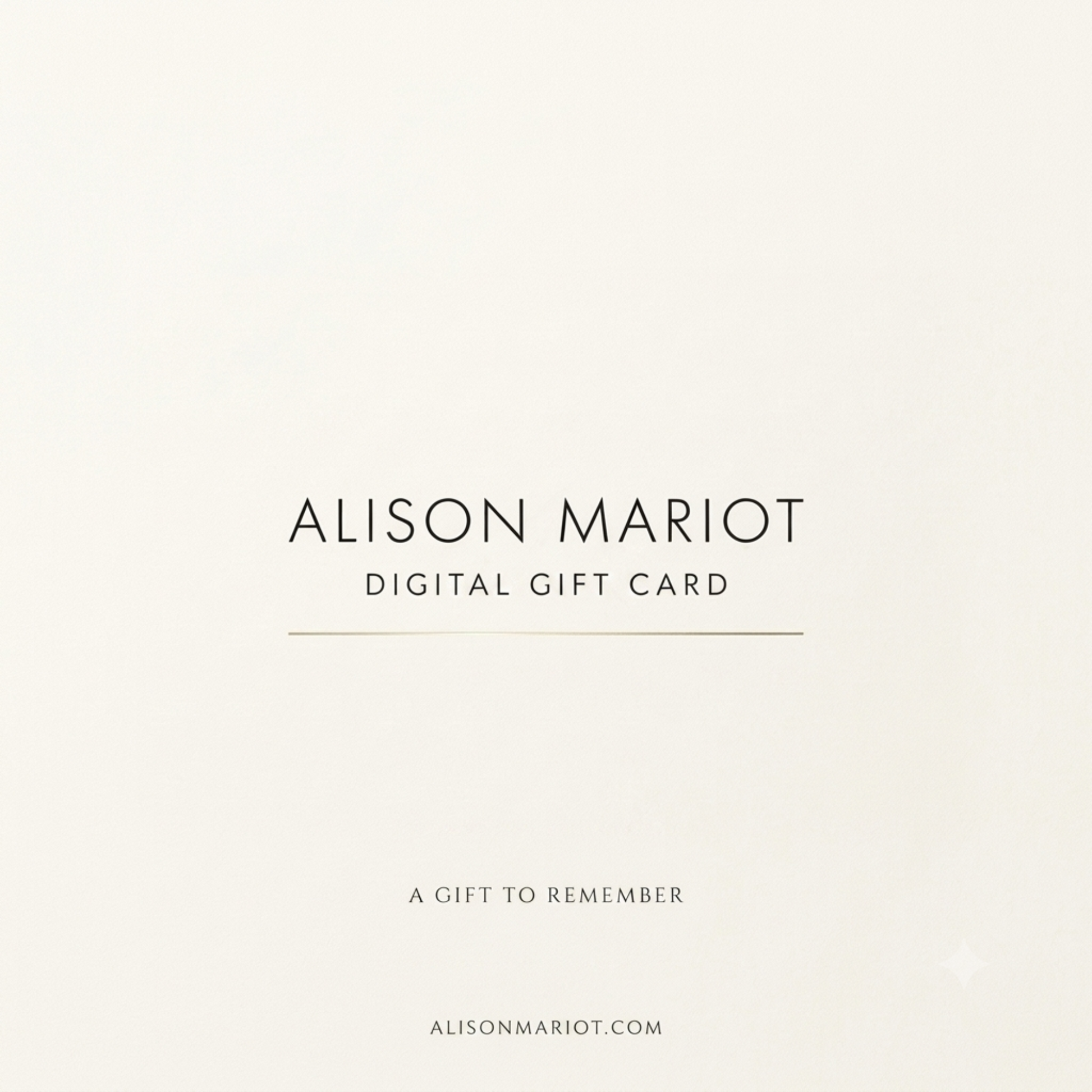 Alison Mariot digital gift card