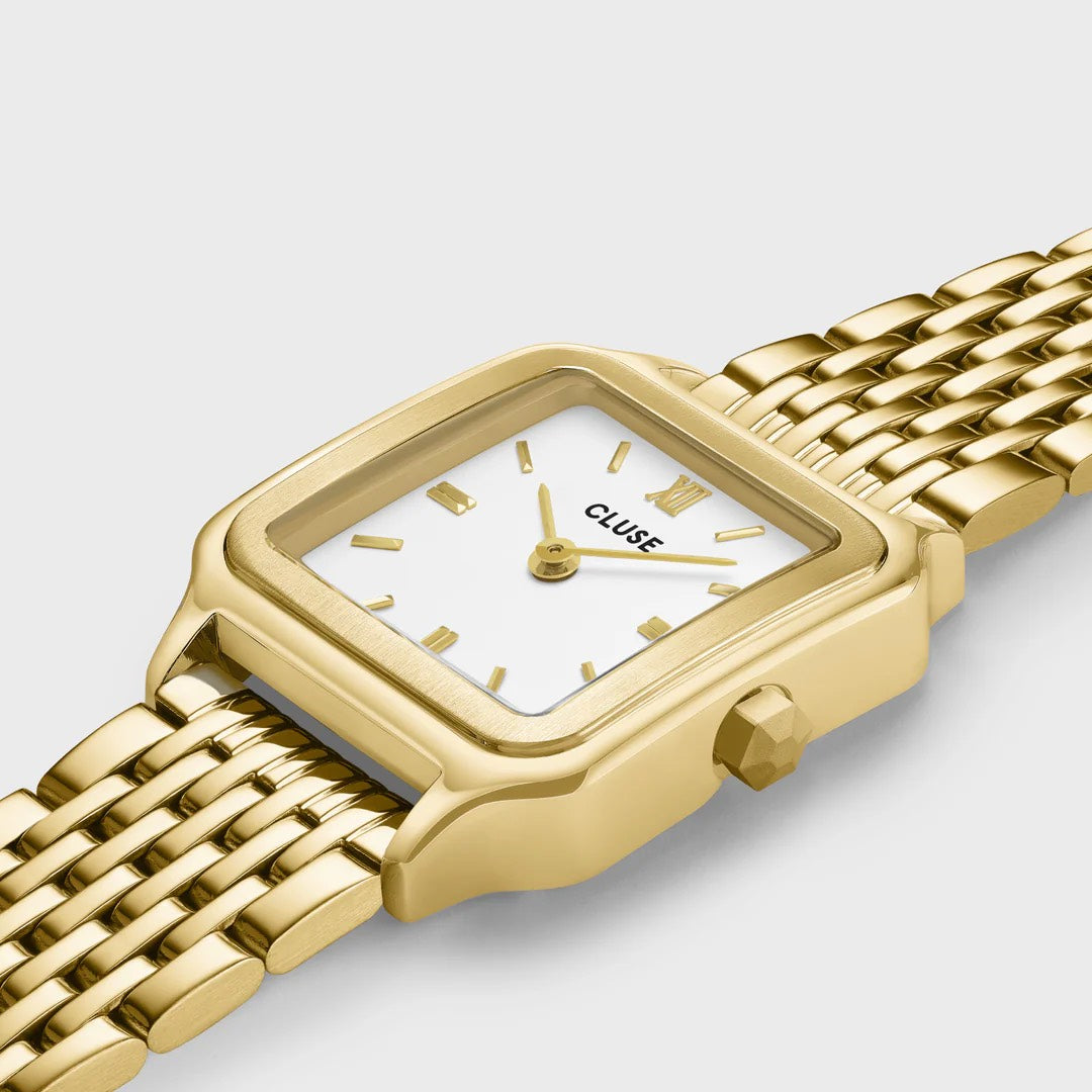 Gracieuse Petite Watch Steel, White, Gold Colour