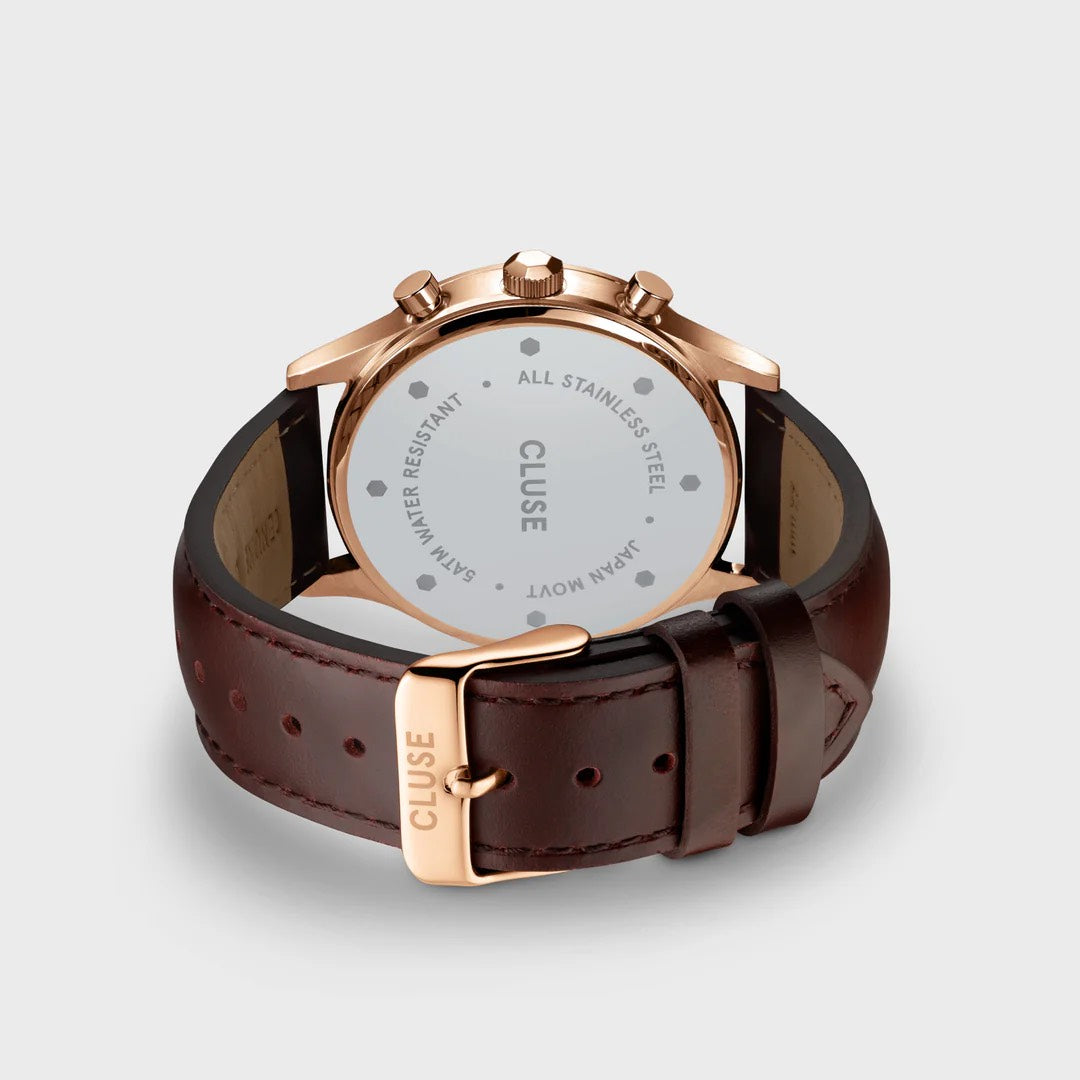 Anthéor Multifunction Watch Leather Blue, Rose Gold Colour