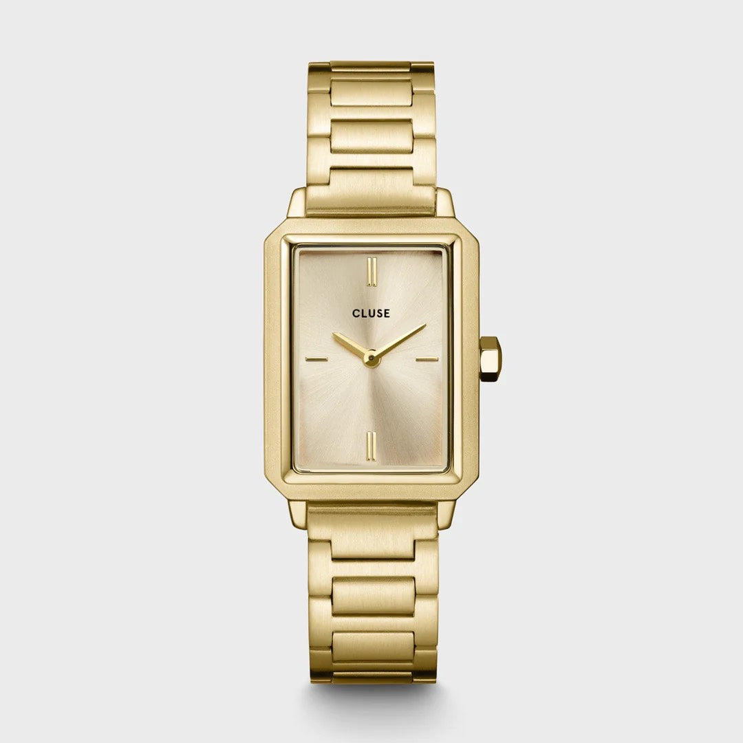 CLUSE Fluette watch in steel with full gold colour finish