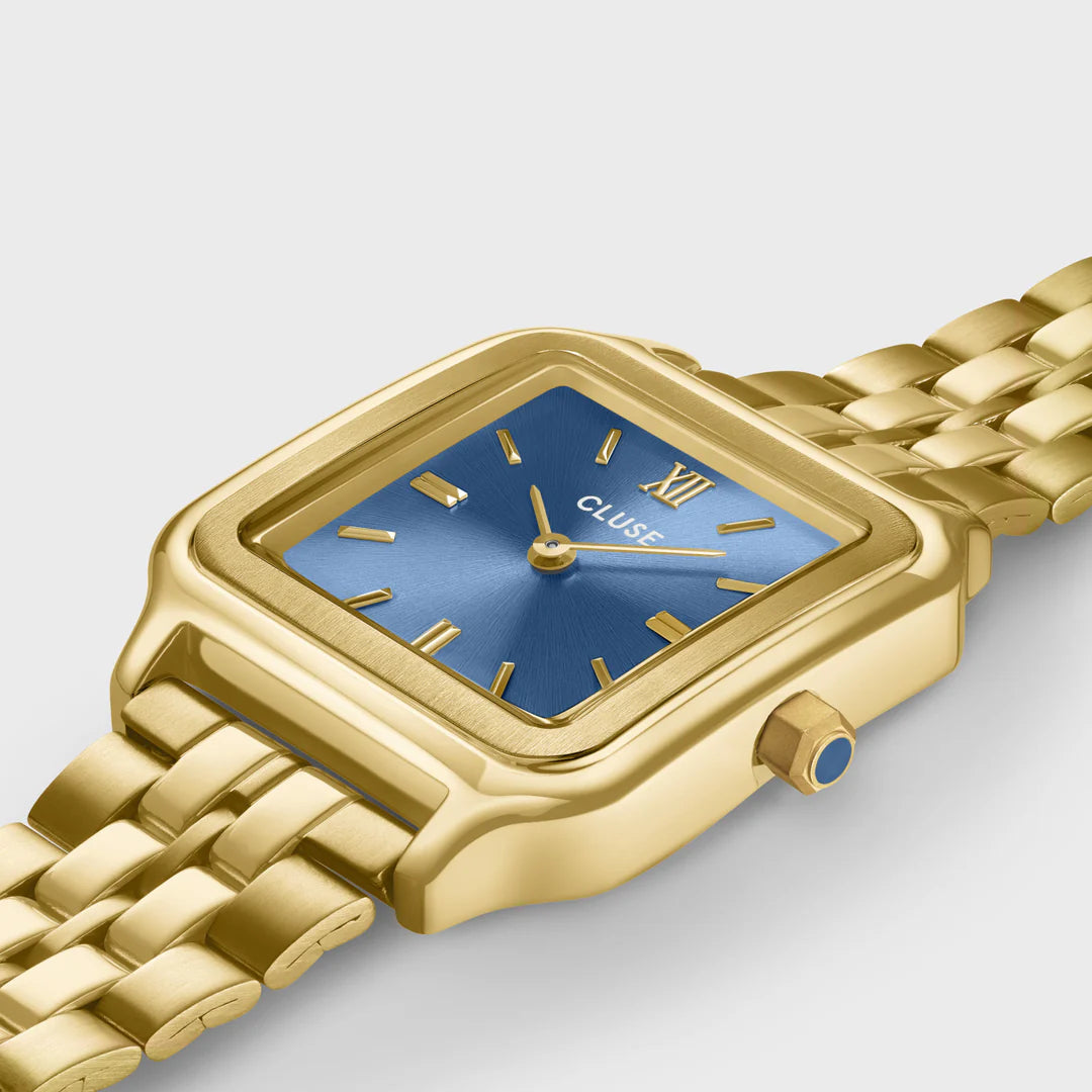 Gracieuse Watch Steel, Kyanite Blue, Gold Colour