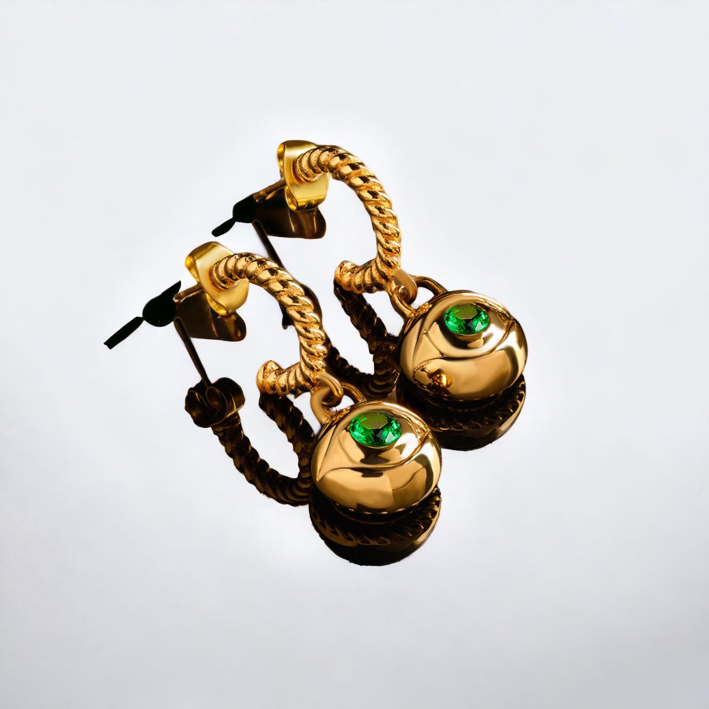 Green Evil Eye Earrings