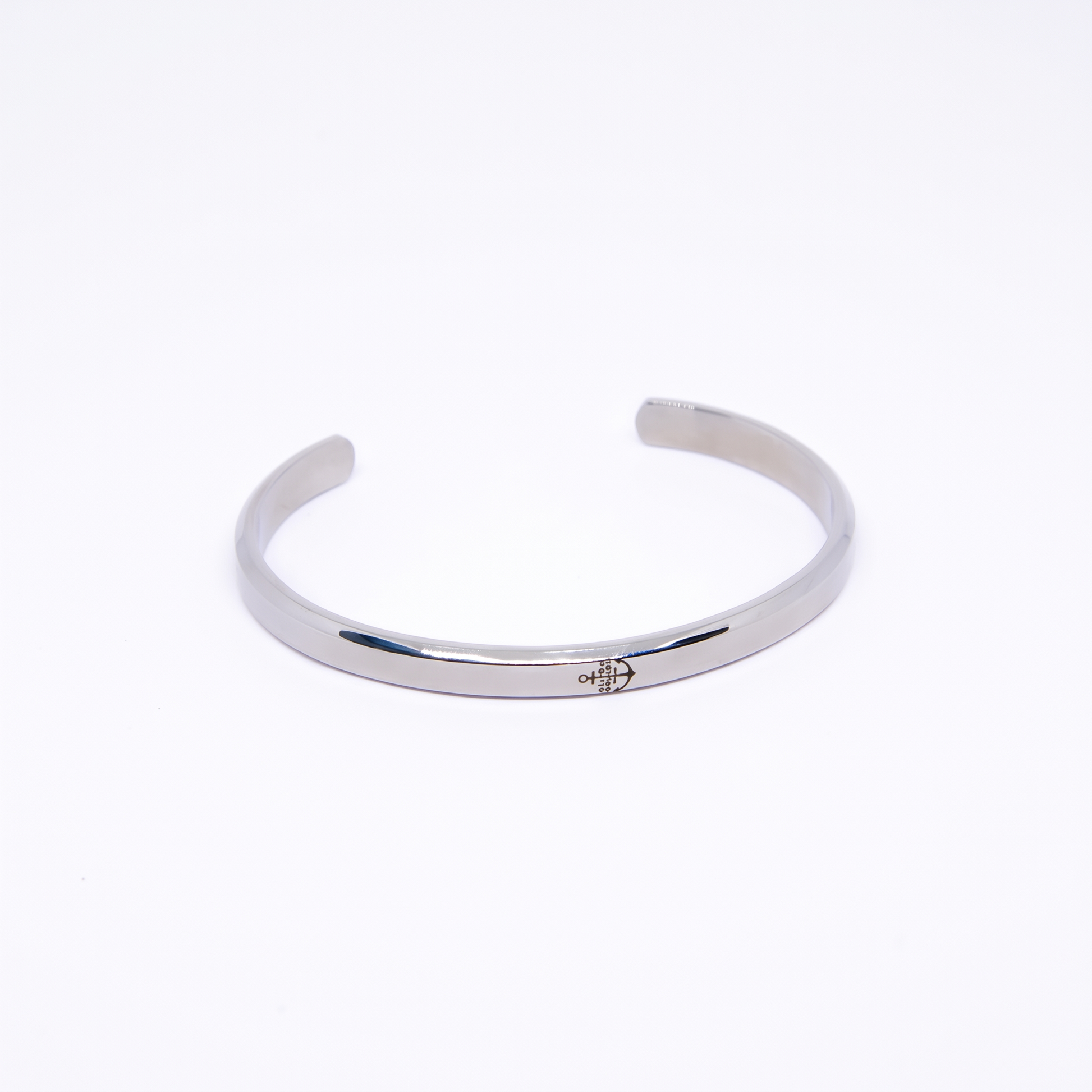 Alison Mariot Silver Alison Bangle in 316L steel with silver finish and embossed logo