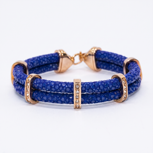 Alison Mariot Blue Quinate bracelet in genuine stingray leather