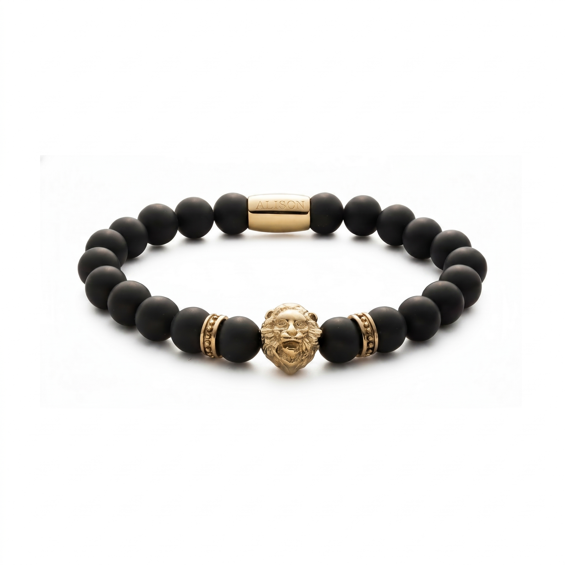 Alison Mariot Gold Matte Lion bracelet in 316L steel with 18K gold PVD finish