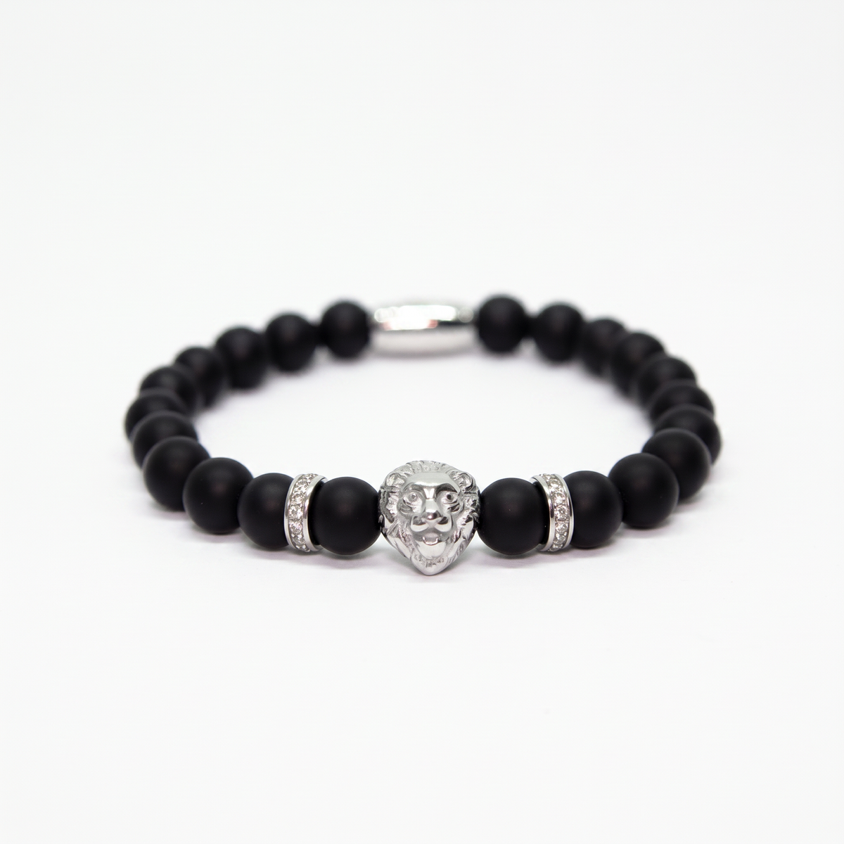 Alison Mariot Silver Matte Lion bracelet in 316L steel with silver signature finish