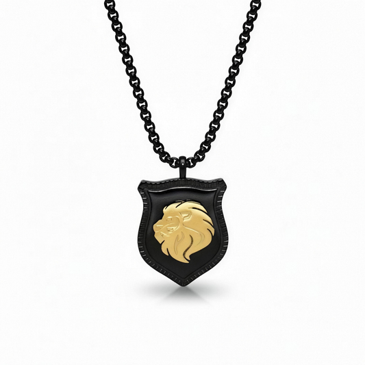 Alison Mariot lion pendant necklace in 316L steel with 18K gold PVD