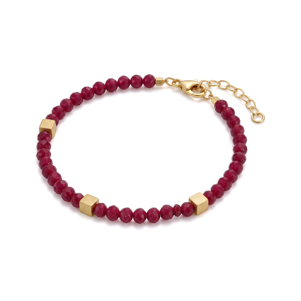 Alison Mariot Kallisti bracelet with natural red jade — angled view