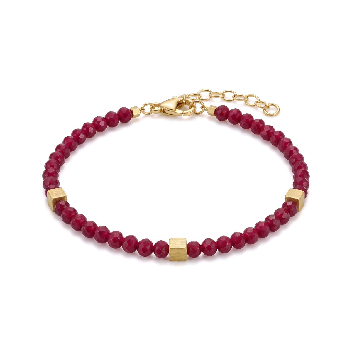 Alison Mariot Kallisti bracelet with natural red jade — front view