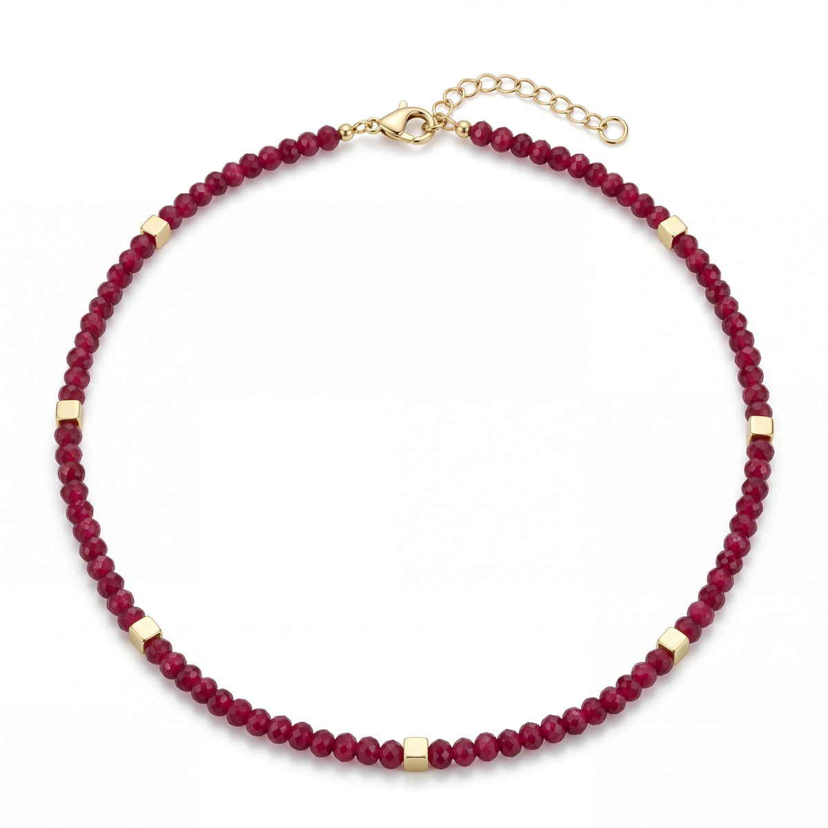 Alison Mariot Kallisti necklace with natural red jade — front view