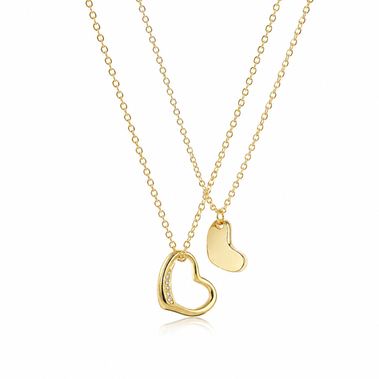 Alison Mariot engravable open heart necklace set in 18K gold vermeil