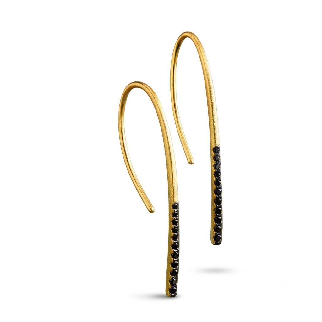 Alison Mariot Selenis earrings in 18K gold vermeil with Swarovski crystals