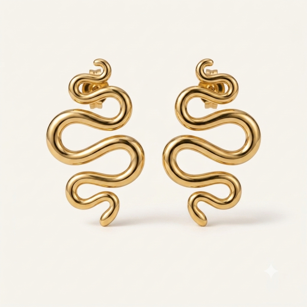 Alison Mariot Nagaia serpent earrings in 18K gold vermeil