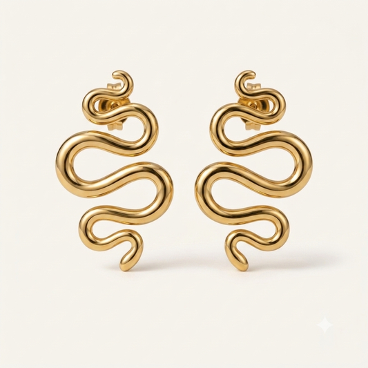 Alison Mariot Nagaia serpent earrings in 18K gold vermeil