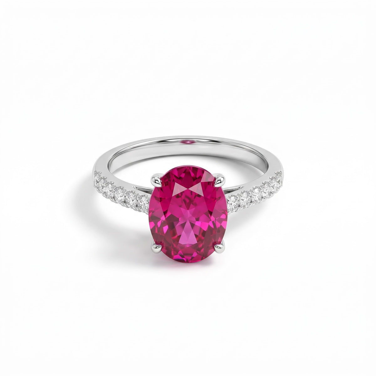 Alison Mariot SELENE ring in 925 sterling silver with natural red jade — top view