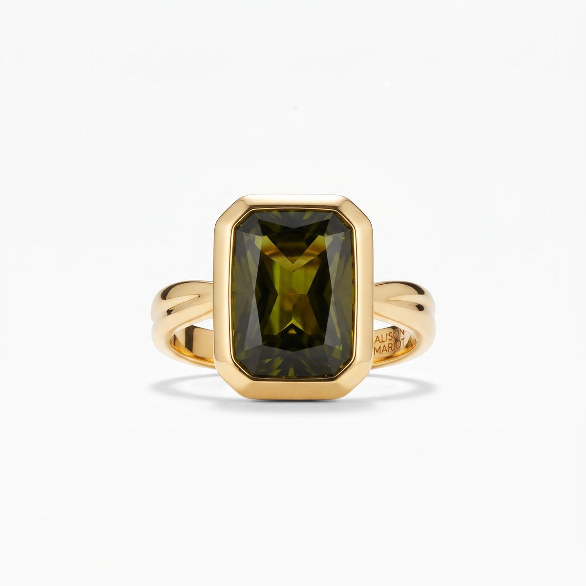 Alison Mariot VERDÉA ring in 18K gold vermeil with natural green tourmaline