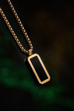 Load image into Gallery viewer, Box Chain Necklace (Black Onyx Stone)
