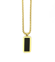 Load image into Gallery viewer, Box Chain Necklace (Black Onyx Stone)